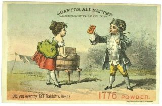 Child Boy George Washington Soap All Nations 1776 Powder B T Babbitt 