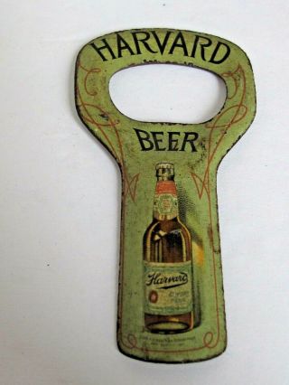 Antique Advertising Harvard Beer Tin Litho Bottle Opener Dated 1911
