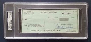 Elizabeth Montgomery Signed Personal Check - Psa/dna Slabbed - Tv Actress - Bewitched