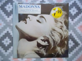 Madonna Sire Records Lp True Blue.  Hype Sticker.  With Poster.