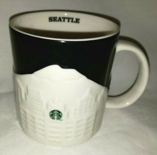 Starbucks Mug Cup 2012 16 Oz Collector Series Seattle Skyline City Relief,