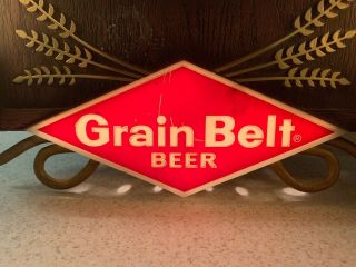 Vintage Grain Belt Beer Light Up Lanters Sign Back Bar Minneapolis Brewing Co. 2