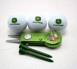 John Deere Golf Balls Tees And Divot Tool Collector Set