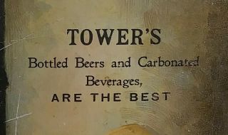 Pre Prohibition Tower ' s Bottled Beer Tin Serving Tray Somerville MA Brewing Soda 7