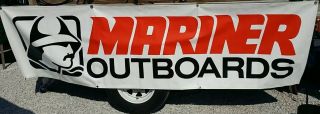 Vtg Mariner Outboard Motors Banner Sign Nos