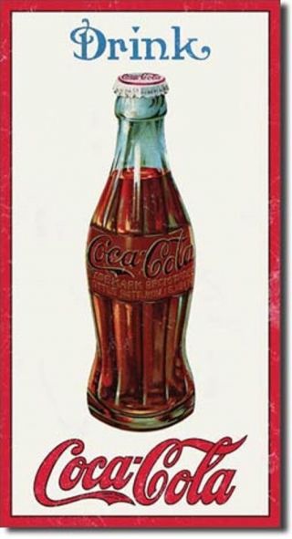 Coca Cola Coke 1915 Bottle Advertising Vintage Retro Style Metal Tin Sign