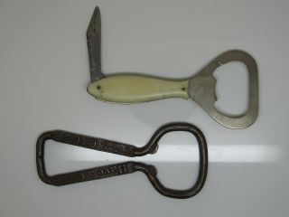 2 Vintage 1950 ' s/60 ' s COCA - COLA Bottle Openers,  One With Pocket Knife 2