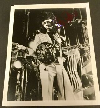 Sly Stone Autograph Photo