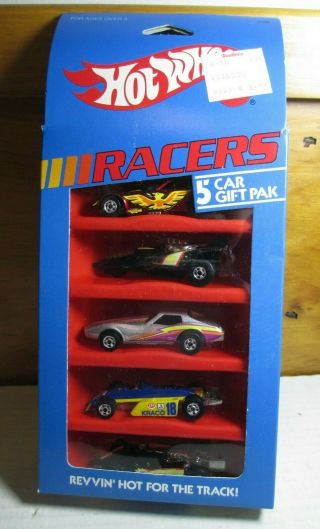 1985 Hot Wheels Mib Racers 5 Car Gift Pak Die Cast Metal Car 1159