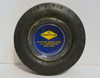 Vintage Goodyear Tire Logo Ashtray - Goodyear Serv.  Store - Tiffin,  Ohio