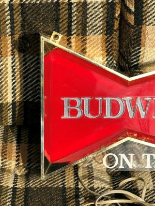 Vintage Budweiser ON TAP Lighted Beer Sign Bar Tavern Window Display 1960 ' s 3