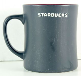 Starbucks 2012 Sumatra Tiger Coffee Mug Matte Black Maroon Ceramic Cup 16oz T - 72 3