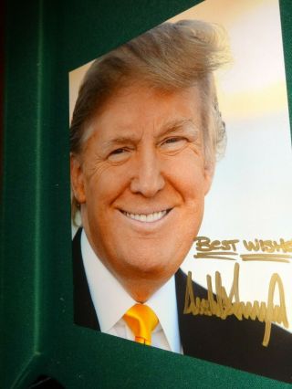 Donald Trump Hand Signed 8x10 Photo With " Best Wishes "