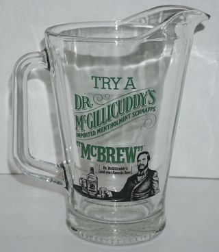Vintage 1985 Dr.  McGillicuddy’s Mentholmint Schnapps McBrew Beer Pitcher 9 