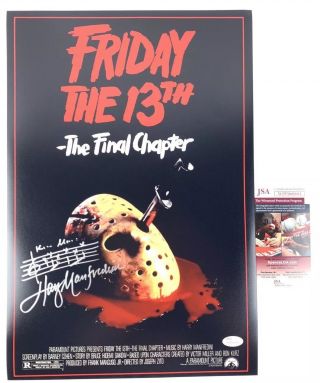 Harry Manfredini Signed 12x18 Poster Friday The 13th Part Iv 4 The Final Chapter