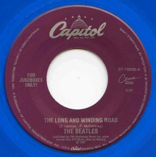 Beatles - - The Long And Winding Road / Blue Vinyl 45 - - 
