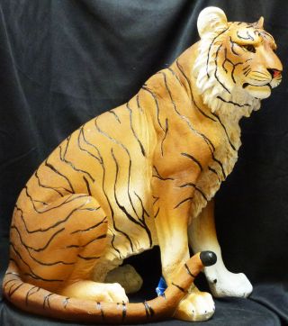 Tigris Rex Large Orange Tiger Statue Figurine H20.  25  X L18  X W11