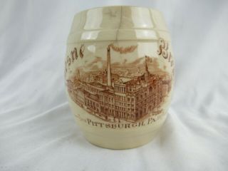 Pre Prohibition Beer Mug Duquesne Brewery Pittsburgh,  Pa Factory Scene 1880s