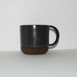 Starbucks 2016 Ceramic Travel Desktop Coffee Mug Black Brown Cork 12 Oz