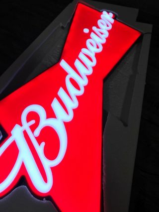 Budweiser Bow Tie Logo Led Opti Neon Beer Sign 38” X 14”