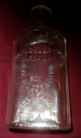 Vintage Medicine Bottle A.  B.  Woodward Md.  Tunkhannock Pa.