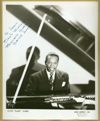 Hank Jones (1918 - 2010) - American Jazz Pianist - Rare Early Signed Large Photo
