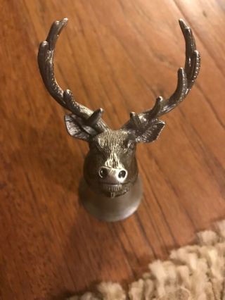 Jagermeister Deer Head Pewter And Stainless Steel Metal Shot Glass Stag Buck Elk