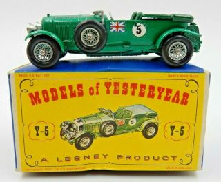 Vintage 1929 4.  5 Litre " Blower " Bentley Lesney Models Of Yesteryear Y - 5