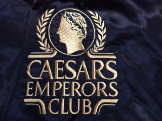 Vintage Caesars Palace Emperors Club Satin Jacket Xl Rare  