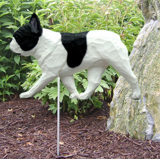 French Bulldog Outdoor Garden Dog Sign Hand Painted Figure Pied