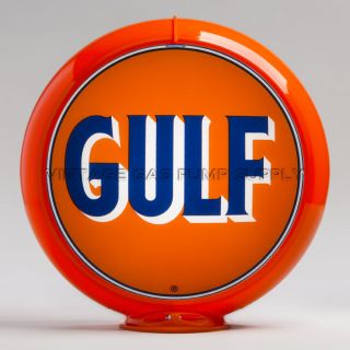 Gulf 13.  5 " Gas Pump Globe W/ Orange Plastic Body (g138)