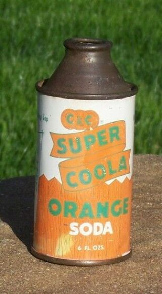 6 Oz.  C&c Coola Orange Cone Top Soda Can - - Pre - Zip Code