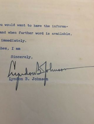Lyndon Johnson Signed Letter (1952) Re: Major Chambers Army Career 3