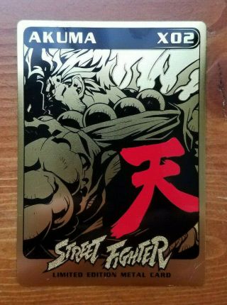 Akuma Metal Street Fighter Card X02 2016 Sdcc Comic Con Exclusive Ultra Rare