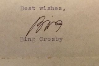 Bing Crosby Autograph Signed Letter 2