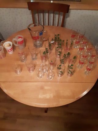 Walters Beer Glasses,  Pitcher,  Plastic Cups.  35 Items Ttl Eau Claire Wisconsin