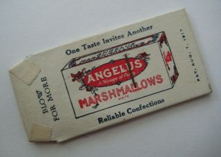 ANTIQUE Pat.  1917 CRACKER JACK ANGELUS MASHMALLOWS Blow For More WHISTLE 2