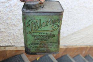 Vintage Antique Polarine Transmission Lubricant Tin Oil Can Imperial Oil Ltd
