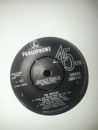 1967 Magical Mystery Tour The Beatles EP 45 Parlophone UK import stereo 6
