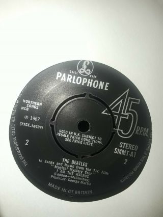 1967 Magical Mystery Tour The Beatles EP 45 Parlophone UK import stereo 7