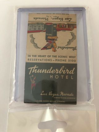 Rare Vintage Las Vegas Matchbook Thunderbird Hotel Unstruck