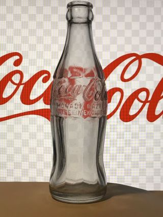 Dutch Language Clear Glass Hobbleskirt Coca Cola Bottle