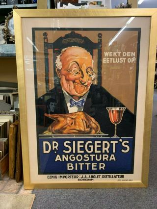 Vtg 1930 ' s Poster Dr Siegert ' s Angostura Bitter Litho Myncke Brux WN Stott/Fleet 6
