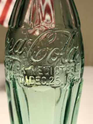 PAT ' D DEC.  25,  1923 Coca - Cola Hobbleskirt Coke Bottle - CLOVIS N M Mexico 5