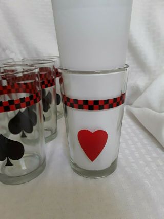 Set of 12 Vintage Mid Century Modern Glass Playing Card Tumblers 7