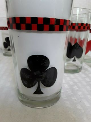 Set of 12 Vintage Mid Century Modern Glass Playing Card Tumblers 8