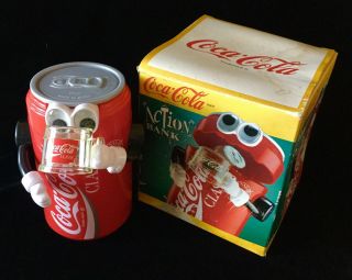 Vintage 1992 Coca - Cola “action” Bank Mechanical Coin Bank