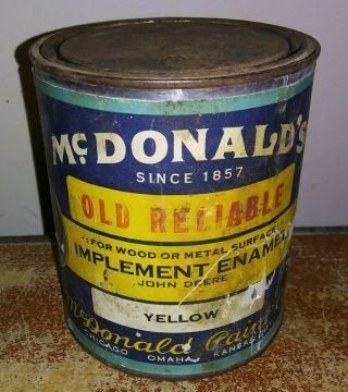 Antique Old Vintage Paint Can Mcdonald 
