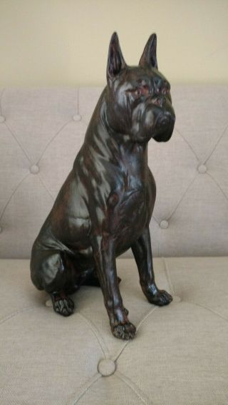 Boxer Dog Realistic Detailed Figure Statue
