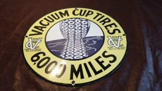 Vintage Vacuum Porcelain Gas Auto Michelin Cup Tires Sales Service Station Sign